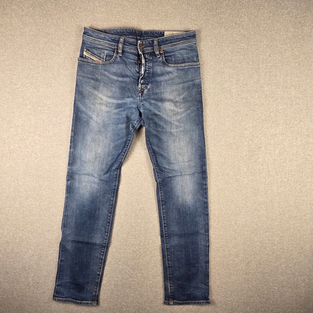 Diesel Buster Tapered Jeans Mens 30 Blue Medium Wash Stretch Denim Regular Slim